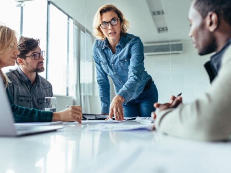 woman executive presiding over a meeting