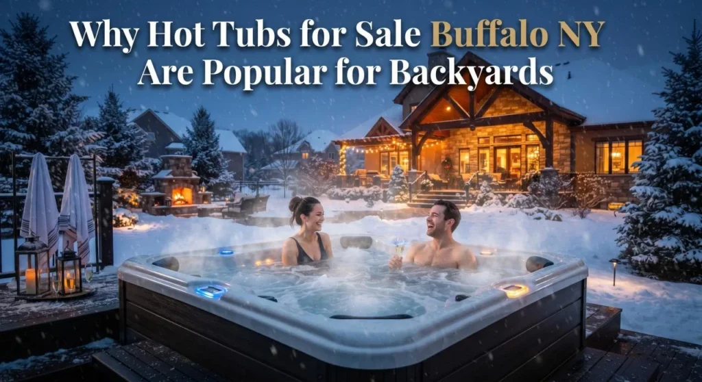 Backyard hot tub in Buffalo, New York
