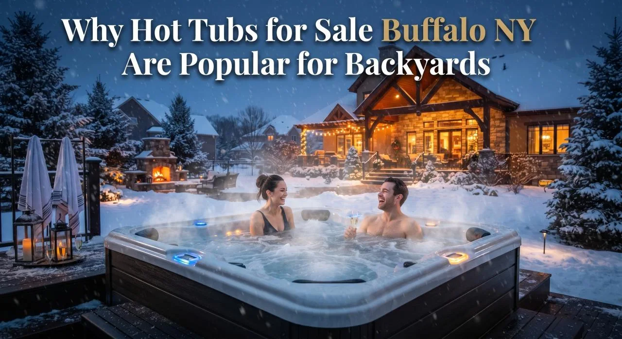 Backyard hot tub in Buffalo, New York